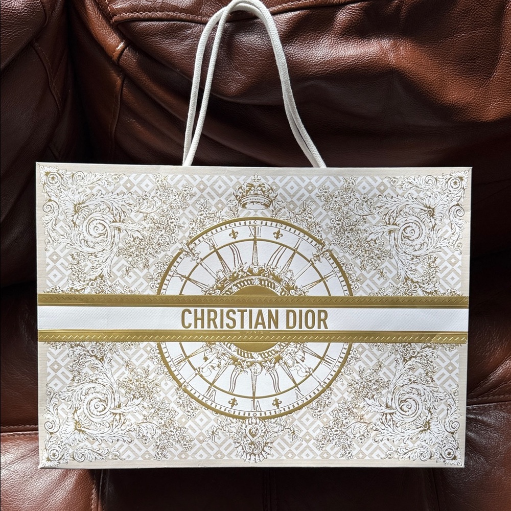 Dior Luxury Gold and White Tote